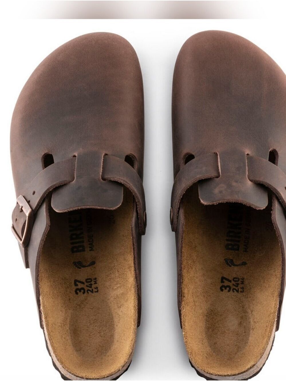 Birkenstock Brown Leather Boston Mule with Buckle (Unisex) - Picture 2 of 15
